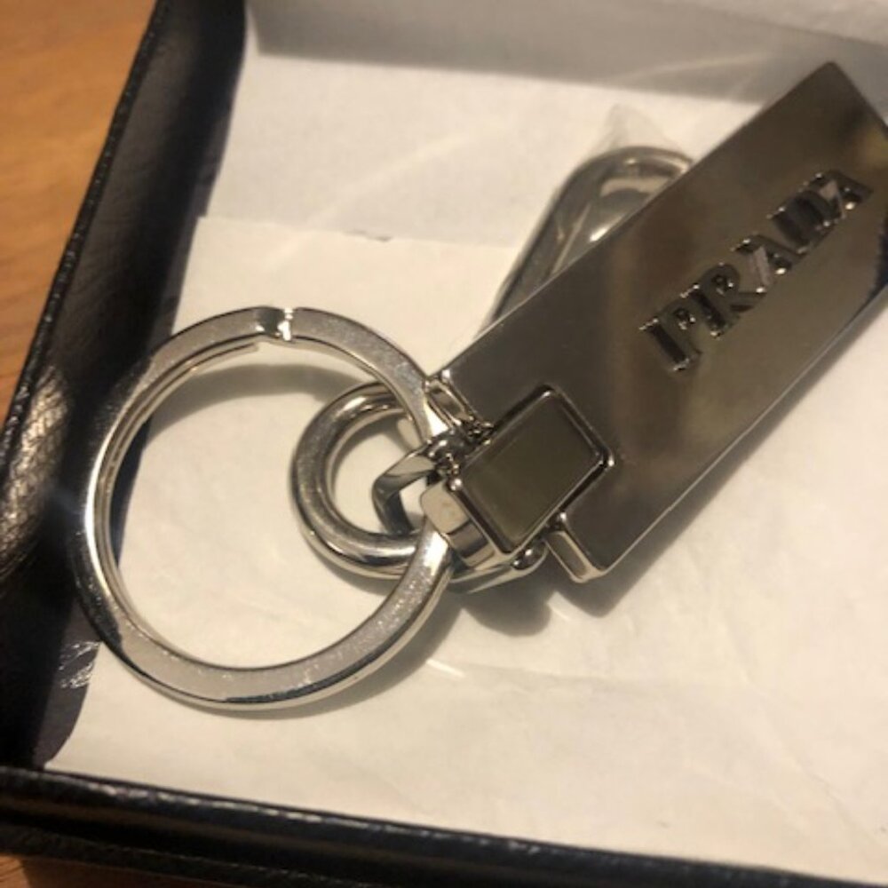 Prada Silver Metal Keyring Keychain - Picture 4 of 6